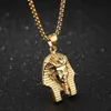 Pendant Necklaces Hip Hop Rock Gold Silver Color Stainless Steel Egyptian Pharaoh Tutankhamun Necklace For Men Jewerly With 24quo201y