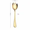 Skedar 2st Golden Salad Spoon Fork Rostfritt stål Cutlery Set Service Färgstark unikt köksverktyg