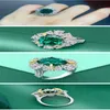 Nature 6CT Emerald Diamond Ring 100% Real 925 Sterling Silver Jewelry Engagement Wedding Band Rings for Women Bridal Gift244i