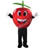 2024 Costumes de mascotte de fruits de pomme rouge de haute qualité Halloween Robe de fête de la fête Carrise Carnival Noël Publicité Party Party Costume Tenue