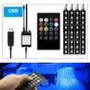 Nieuwe auto-interieur Sfeer LED RGB-strip Licht Dash Vloervoet RGB LED-strip Decoratief licht Muziekgeluid Controle Meerdere verlichting