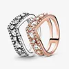 100% 925 Sterling Silver Sparkling Marquise Double Wishbone Ring for Women Wedding Rings Fashion Engagement Jewelry Accessories280D