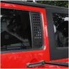 Otros accesorios exteriores Puerta trasera del automóvil Ventana Panel de tira de vidrio Ajuste para Jeep Wrangler Jk 2007- Accesorios exteriores Entrega de gotas A Dhwzn