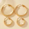 Hoop Earrings 2 Pairs/set Ins Trendy Big Hip-hop Korean Fashion Women Party Jewelry