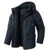Мужская утолщенная теплая зимняя куртка, кашемировая флисовая внутренняя куртка с хлопковой подкладкой, мужская ветровка, верхняя одежда с капюшоном, хлопковая парка, зимняя куртка