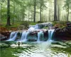 Wallpapers Papel De Parede Forest Creek Waterfall Woods Landscape 3d Wallpaper Mural Iving Room Tv Wall Bedroom Papers Home Decor