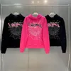 Sweat à capuche de concepteur pour femmes Sweat à capuche de haute qualité imprimé en mousse Spider Web graphique rose Sweatshirts pulls s-xl Cebdb