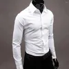 Herrklänningskjortor Klassisk skjorta luktfri elegant affärsslim fit Not See Through Snap for Daily Life