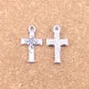 171st Antik silverbronspläterade Cross Flower Charms Pendant DIY Halsbandarmband Bangle fynd 20 11mm306T