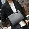 Briefcases Xiao.p Fashion Male High Quality Pu Leather Retro Handbag Design Single Shoulder Bag Gray Small Bag Small Briefcase Handbag 231026