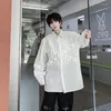 Chemises décontractées pour hommes SYUHGFA Métal Rivet Décoration À Manches Longues Tops Mâle Cardigan Coréen Fahsion Niche Design Automne