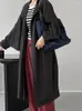 女性のトレンチコート女性用のゆるい長袖ウィンドブレイカーコート女性ファッション1ボタンブラックアウトウェア2023秋の薄い服