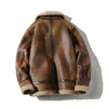 Men's Jackets Men Suede Leather Plus Size Jacket Winter Warm Outwear Faux Lamb Wool Fur Motorcycle Coat M-5XL 231026