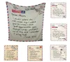 Envelope Blankets Throw Mom Dad Husband to Son Daughter Wife Letter Travel Blanket Families Love Bedding Warm Cover Sheet Spring S2391769