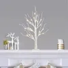 Albero di betulla illuminato per decorazioni per la casa, decorazioni natalizie bianche per interni, mini alberi artificiali da tavolo alimentati a batteria con luci