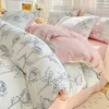 Bedding sets Solid Color Sets Single Double Queen Size Gauze material Duvet Cover 231026