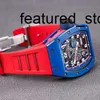 Reloj con movimiento Azul Automático Mecánico Suizo Rm030 Cerámica Lado Rojo Paris Limited Dial 42.7 con tarjeta de seguro