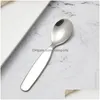 Spoons Stainless Steel Spoon Mini Coffee Tea Metal Sugar Salt Scoop Kids Ice Cream Kitchen Tableware Qw9431 Drop Delivery Home Garden Dhz5B