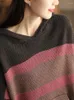 Kobiety swetry kobiety jesienne zimowe poruszenie smażone barwione bawełniane gwint z kapturem topy pulowerowe retro kontrast ananasowy luźny sweter