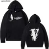 Nieuwe vl Letter Grote hoodie met vlong-mouwen Mannen Vrouwen Paar Losse Straat Hiphop Unisex V-brief Hoodie Modemerk Casual Big V Sweatshirt Pullover Hoodie