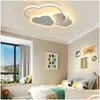 Luces de techo Luz de techo LED moderna Creativa Nube blanca Iluminación de dormitorio Dibujos animados Habitación para niños Niño Leer Estudio Decoración rosa Dr Dhfis