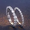 Custom Sier Plated Round Cut Cubic Zirconia Gemstone Diamond 925 Sterling Sier Jewelry Around Band Rings for Women308H