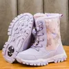 Laarzen Stijl Pluche Baby Meisjes Sneeuw Kinderen van Leer Mode Sneakers Jongens Waterdichte Warme Outdoor Schoenen 231025