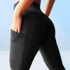 Hoge taille fitnessleggings dames push-up workout-legging met zakken patchwork leggings broek dames fitnesskleding9819729