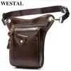 Waist Bags WESTAL Men's Belt/Leg Bags Genuine Leather Motorcycle Leg Drop Bag Men Waist Bags Male Fanny Pack Thigh Bag Money Belt Pouch 323 231026