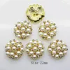 50pcs 22mm Round Rhinestones Pearl Button Wedding Decoration Diy Buckles Accessory Silver Golden277e