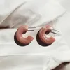 Boucles d'oreilles créoles UJBOX en résine acrylique rose jaune gris de créateur exclusif pour femmes