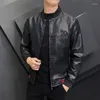 Giacche da uomo in pelle da uomo primavera e autunno versione coreana giacca da moto slim fit casual