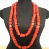 Ketting Oorbellen Set Bruiloft 2 Lagen Oranje Nigeriaanse Originele Mannen Koraal Kralen Sieraden Knappe Luxe Bruidegom Sieraden Ship301b