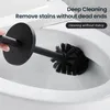 Portaescobillas de baño de acero inoxidable, accesorios para portaescobillas de baño, cepillo de baño negro, cepillo limpiador de WC montado en la pared FR07 231025