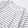 Homens camisetas 2023 Harajuku Stripe Camisa Homens Casual Manga Curta Tshirt Streetwear Moda Preto Branco Tops Tees O Pescoço Hip Hop