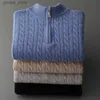 Herrtröjor stora blixtlås halvturtleneck tröja män kläder höst vinter avslappnad tjock varm 100% get kashmir pullover män q231026