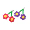 Sleutelhangers Kleurrijke bloem hanger mode sleutelhanger zacht pluche telefoon charme rugzak ornamenten sieraden sleutelhanger Lanyard