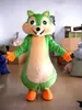 Halloween Green Squirrel Mascot Costume Cartoon Fruit Anime Theme Character Christmas Carnival Party Fancy Costumes Adults Size Outdoor Outfit