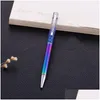 Ballpoint Pens Wholesale Diy Colors Crystal Diamond Ballpoint Pen Roller Ball Pens For Writing Christmas Gift Office School Business I Dhmtz