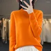 女性用セーター秋と冬のウール裏地測定衣服ホローハーフハイトプルオーバーカシミアセーターニットニット