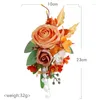 Dekorativa blommor Yan Fall Wedding Shoulder Corsages For Mother of the Bride Burnt Orange Artificial Rustic Ceremony Party Party