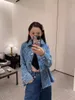 Chan new 2023 denim jacket women designer clothes women jacket Women Clothing designer fashion camellia CCCC Print cowboy coat cardigan Birthday Christmas Gift