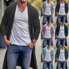 Herentruien Heren Dun gebreid vest Sweatshirt Lente Herfst Effen dieptepunt Lange mouwen Heren Slim Fit