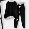 Women's Two Piece Pants Fashion Women Two Paper Split Joint Loose Sweater Tracksuit New Design Two-piece Style Outfit Sweatshirt Pants Sets S-XXLL20309023