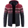 Autumn And Winter Men's Casual Cardigan Zipper Sweater Plush Thickened Jacket Sweater Hooded