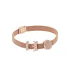 Braccialetti con ciondoli S925 Argento sterling Oro rosa Riflessioni originali Corona di cristallo Set di braccialetti da donna adatti a gioielli con perline Pandoa Gift316Y