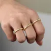 Minimalna wypełniona złotem szkliwa biała kolor gwiazda Pierścień mody Europejski stacking Eternity Band Trendy Women Jewelry Prezent Świąteczny 228m
