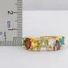 Кольца AIBEF, индивидуальное ювелирное изделие, цветное кольцо, изысканное микро-паве CZ 26, начальная заглавная буква, регулируемая для женщин, помолвка 231025