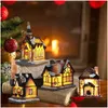 Dekoracje świąteczne Light House Village na domowe prezenty ozdoby Nowy Rok 2023 Natale Navidad Noel L230621 Drop dostawa ogród dhqve