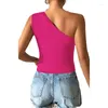 Skirts Summer Off Shoulder Back Top Women's Personality Asymmetric Bottom Solid Tank